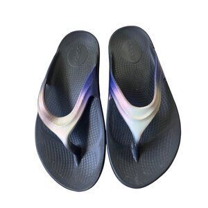 Oofos Flip Flops Sandals Womens 8 Iridescent Purple Comfort Recovery